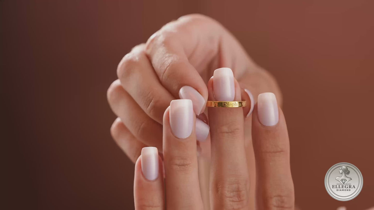 Personalized Name Engraved Ring For Her