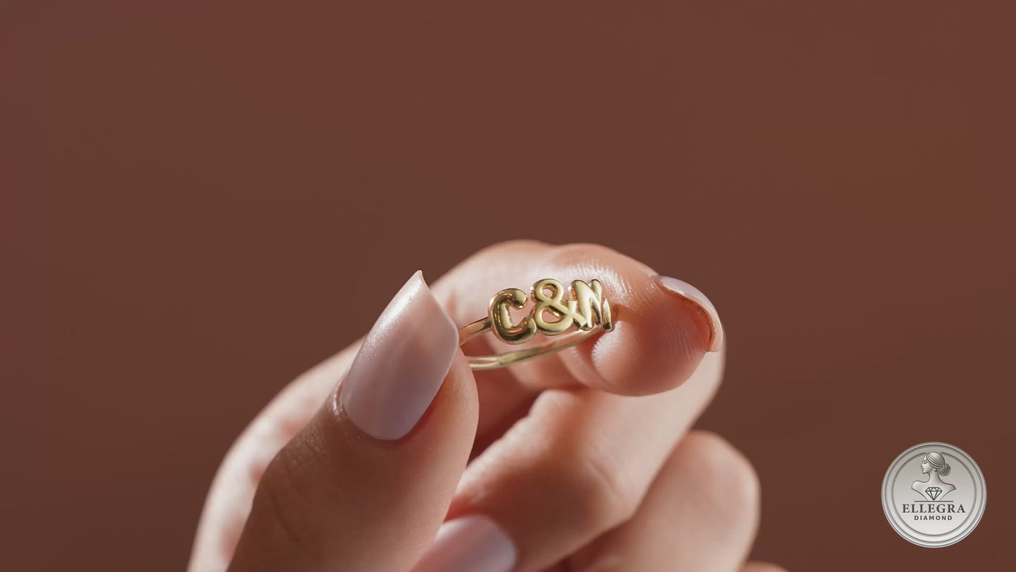 Personalized Name Initial Ring