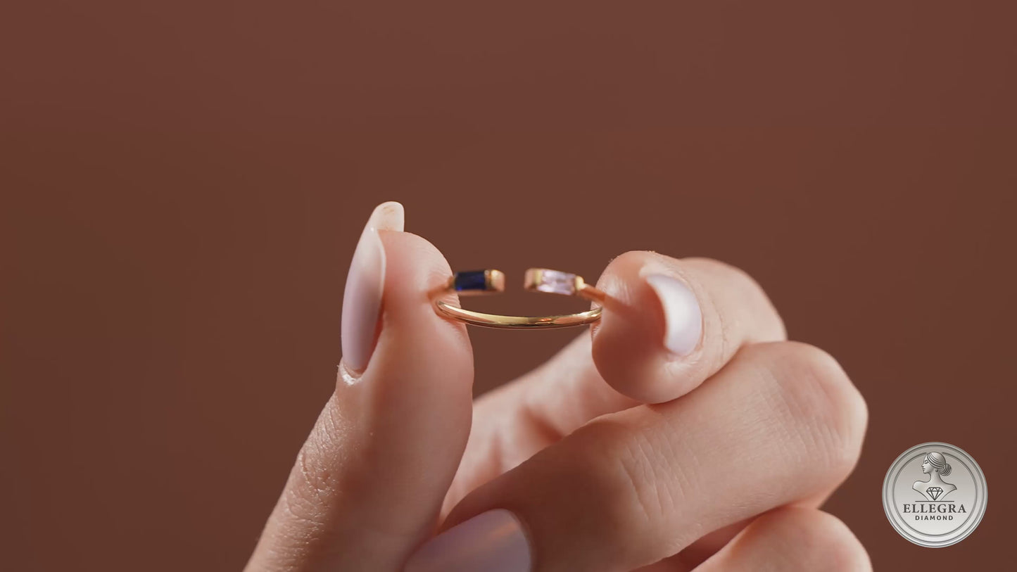 Double Birthstone Customized Couple Ring