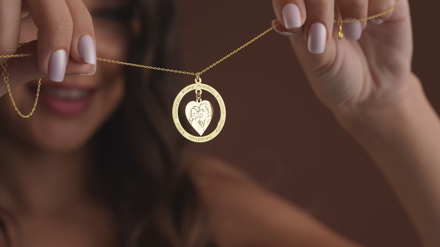 Photo Heart Necklace Personalized Picture Gift