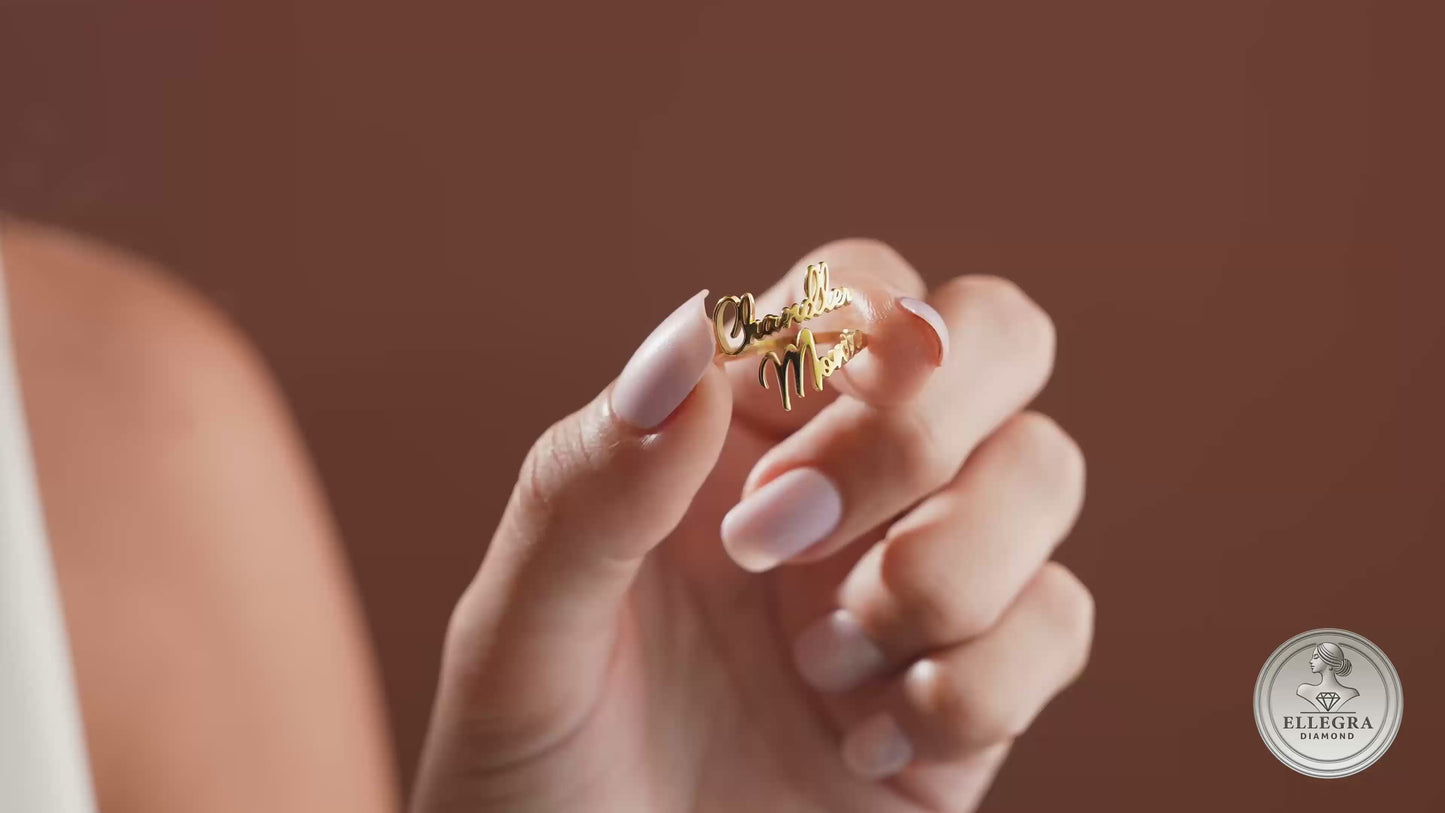 Personalized Double Name Ring