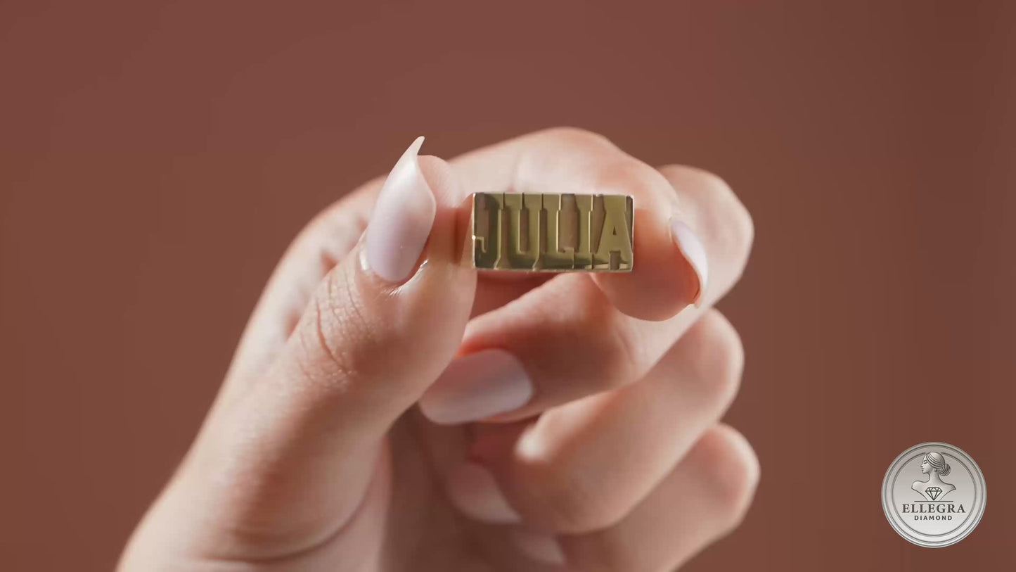 Block Name Personalized Ring