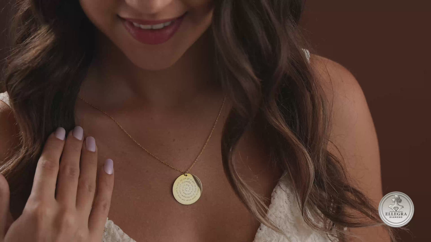 Hidden Message Spiral Necklace Personalized Text Pendant