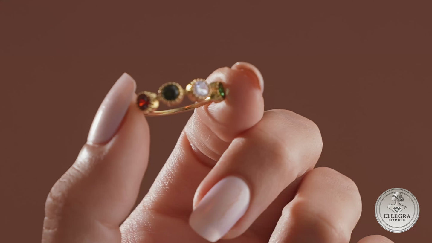 Family Birthstone Personalized Birthday Ring