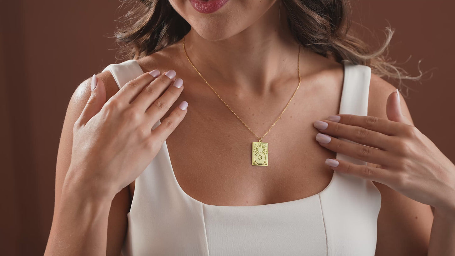 Spiritual Tarot Card Charm Necklace
